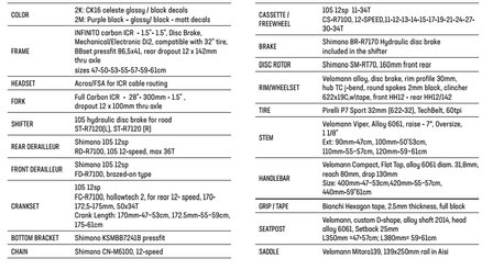 Infinito 105 12s VP specs