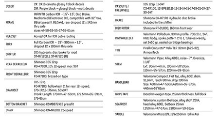 Specs Bianchi Infinito Disc - 105 Di2 12sp